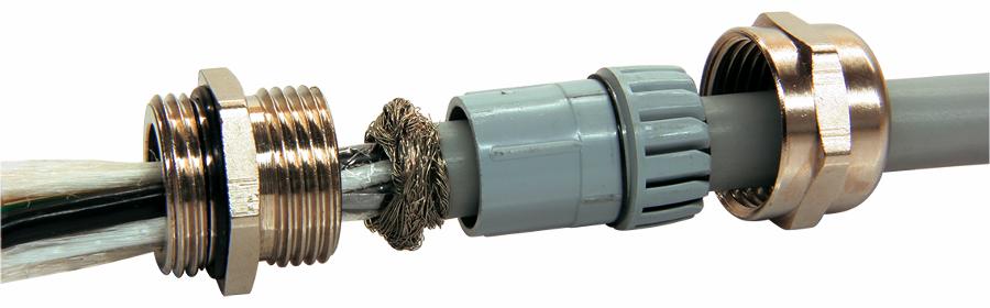 Kabelforskruning messing EMC M20; Ø7-13mm; IP68