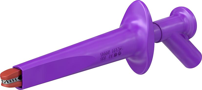 4 mm testclips med stålkæber violet
