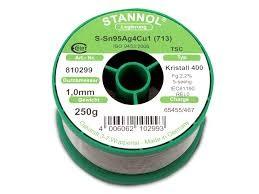 Tin spole 0,23mm Kristall 400 TSC 250g SN95 Ag4 Cu1 REL0 STD-J 004