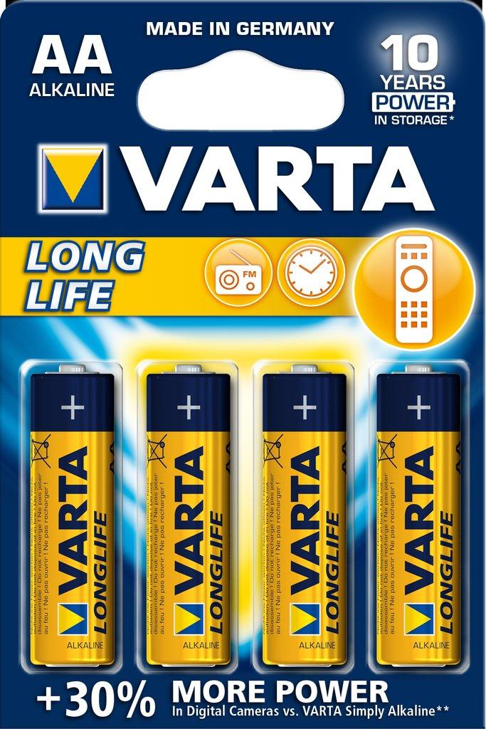 Varta batteri Longlife AA 1,5V; Ø14,5x50,5mm pris/stk LR6 - Alkaline