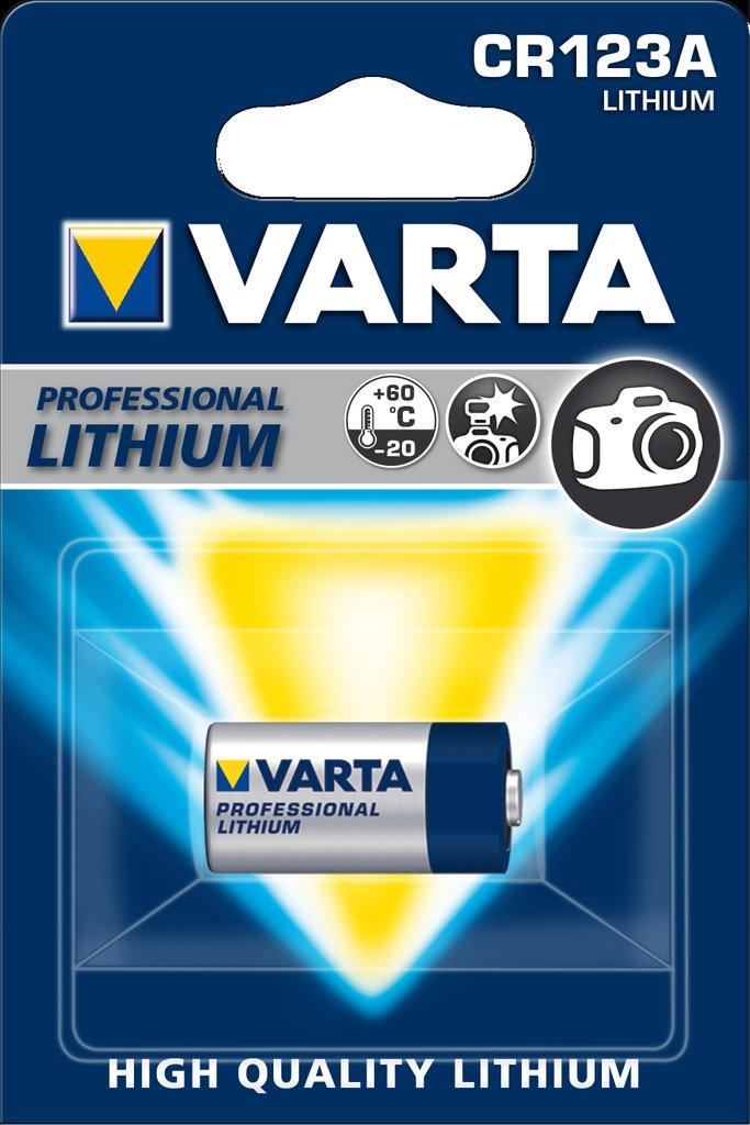 Varta batteri CR123A lithium  3V; 1480mAh; Ø17x33,4mm
