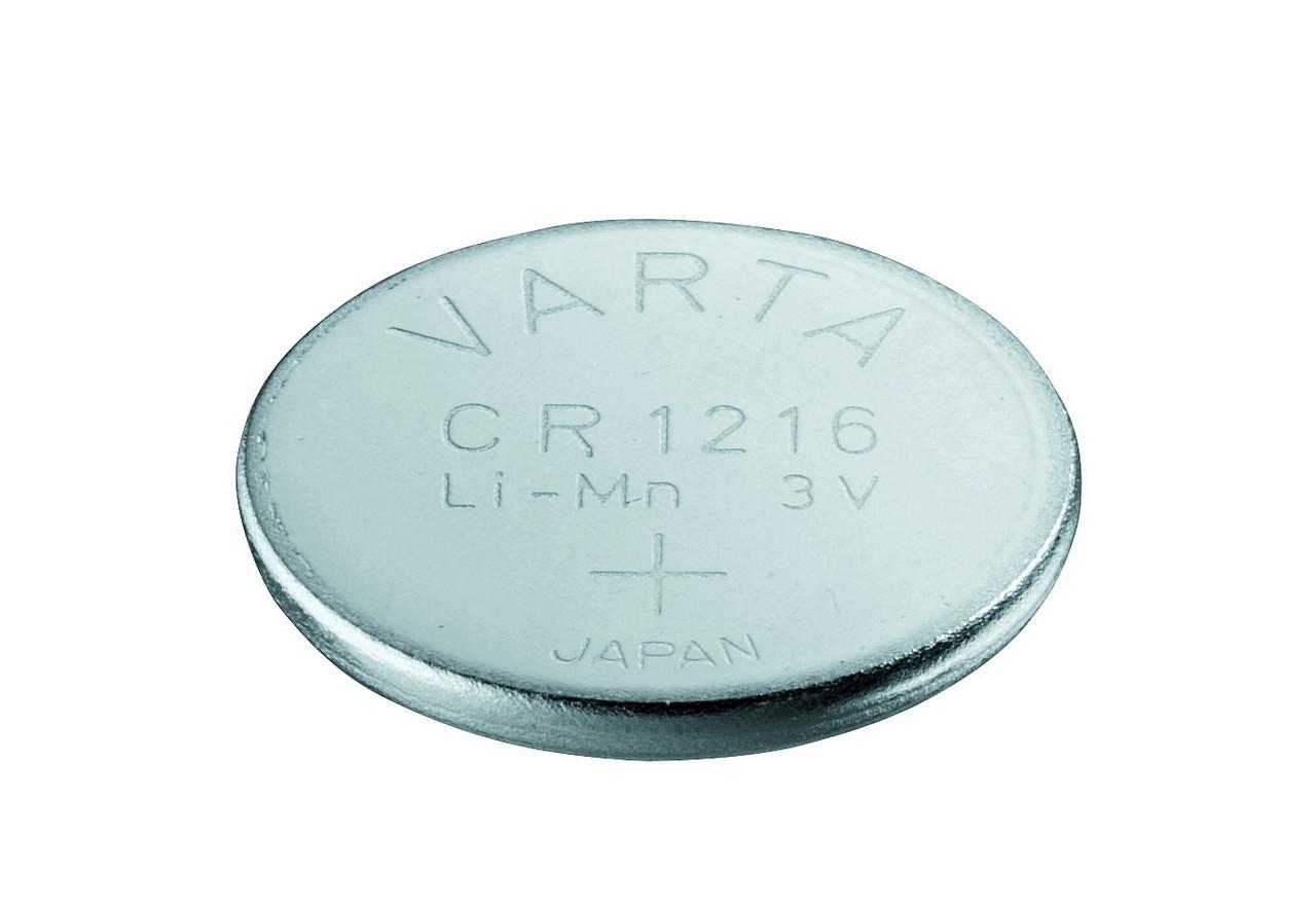 Varta batteri CR1216 lithium 3V: 25mAh: Ø12,5x1,6mm