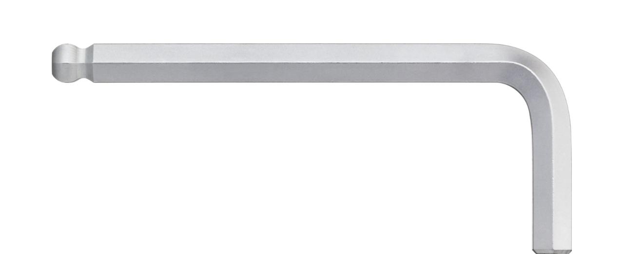 Wiha Sekskantnøge med kuglehoved , kort. Matforkromet, kort sekskant med kuglehoved 6.0 mm (40407)